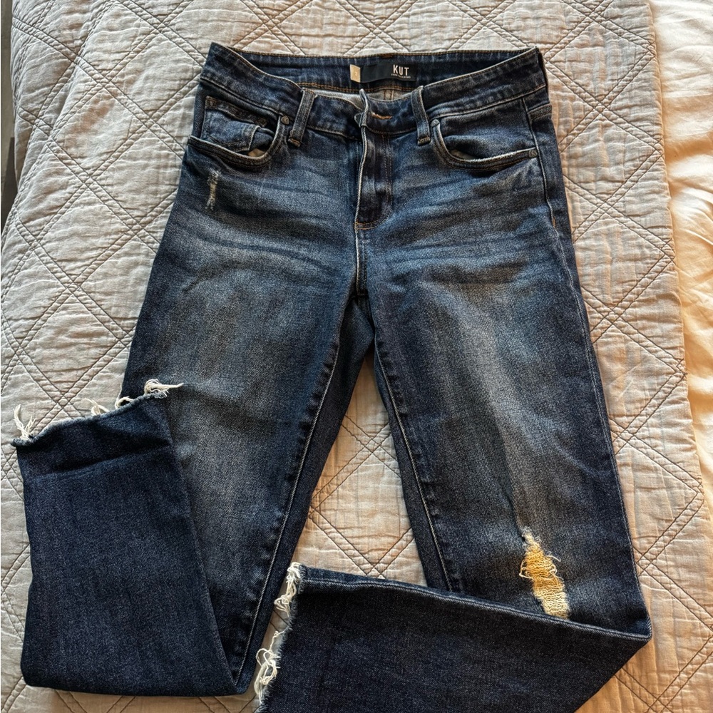 Kut from the Kloth Women's Distressed Blue Jeans
